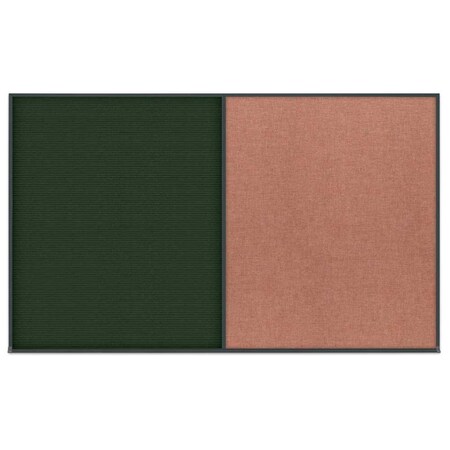 United Visual Products Single Door Radius Corkboard, 24"x36", Hea, UV7011RC-BLACK-FORBO UV7011RC-BLACK-FORBO